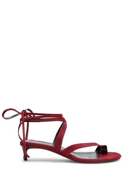 Khaite Aimee 35 Strappy Sandals In Burgundy