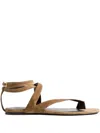 Khaite 10mm Aimee Suede Thong Sandals In Multi