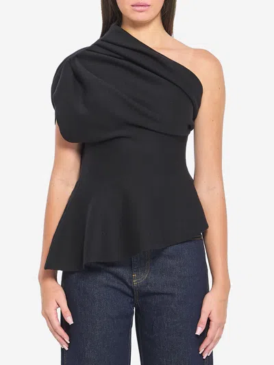Khaite Aimee Asymmetric Top In Black