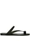 Khaite 10mm Aimee Leather Thong Sandals In Black