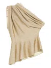 Khaite Aimee Draped Blouse In Gold