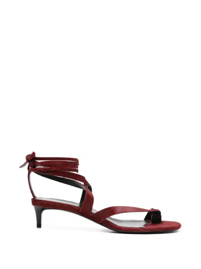 Pre-owned Khaite Aimee Lace-up Sandals In Red