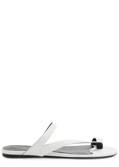 Khaite Aimee Leather Sandals In White