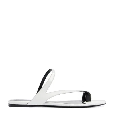 Khaite Aimee Leather Sandals In White