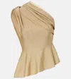 Khaite Aimee Draped Blouse In Gold