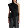Khaite Aimee One-shoulder Top In Black