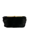 Khaite Aimee Shearling Clutch Bag In Black