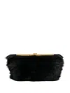 Khaite Black Aimee Shearling Clutch Bag In Black