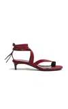 Khaite Aimee Strappy Calf Hair Sandals In Red