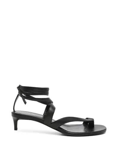 Pre-owned Khaite Aimee Tie-fastening Sandals In Black