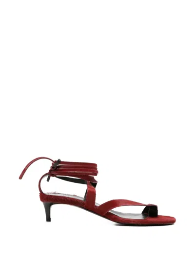 Pre-owned Khaite Aimee Tie-fastening Sandals In Red