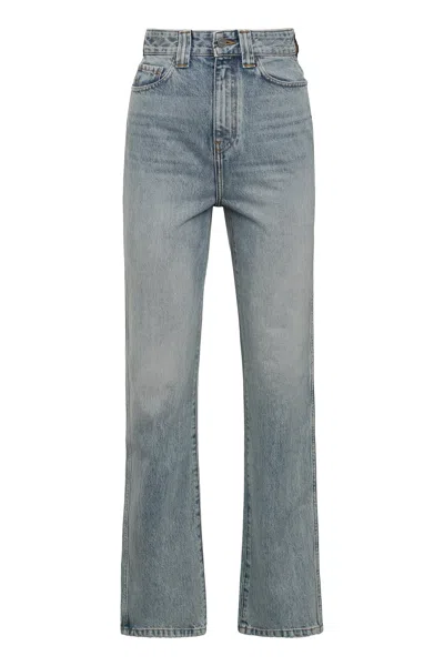 Khaite Albi 5-pocket Straight-leg Jeans In Multi