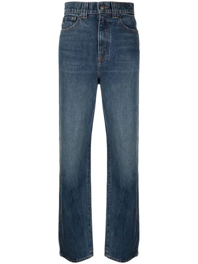 Khaite Danielle High-waist Straight-leg Jeans In Denim