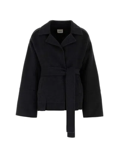 Khaite Alder Belted Wool Jacket In Black