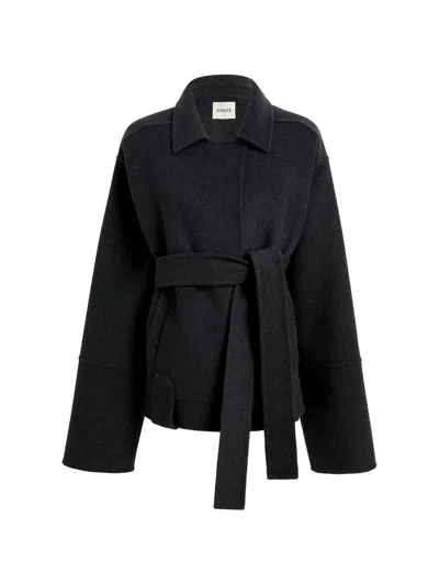 Khaite Alder Jacket In Charcoal Wool In Black