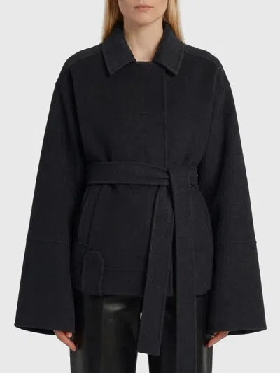 Khaite Alder Jacket With Grey Belt In Gray