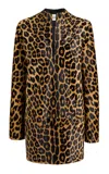Khaite Aleena Leopard-print Calf Hair Mini Dress In Animal