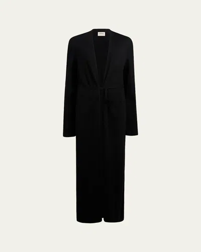 Khaite Alek Long Wrap Cardigan In Black