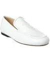 Khaite Alessio Glossed-leather Loafers In White