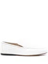 Khaite Alessia Leather Loafers In White