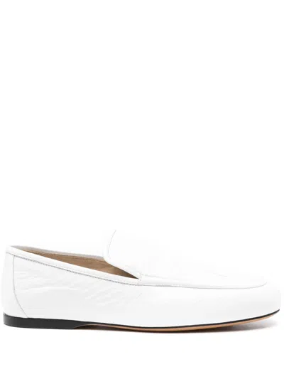 Khaite Alessia Leather Loafers In White