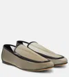 KHAITE ALESSIA LEATHER-TRIMMED MESH LOAFERS