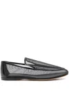 Khaite Alessio Leather-trimmed Mesh Loafers In Black