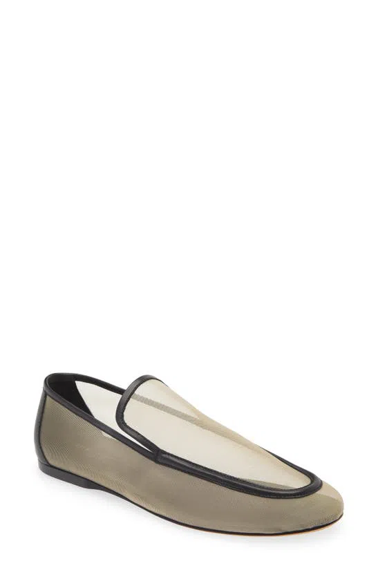 KHAITE Pippen snake-print loafers - White