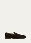 Khaite Alessio Suede Easy Loafers In Black