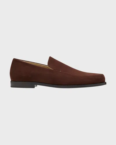 Khaite Alessio Suede Easy Loafers In Coffee
