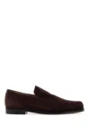 Khaite Minimal Suede Leather Moccasins For Women In Brown