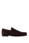 Khaite Minimal Suede Leather Moccasins For Women In Brown
