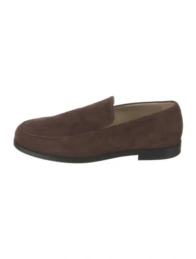 Pre-owned Khaite Alessio Suede Loafers In Brown
