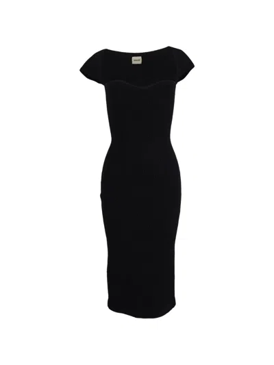 Pre-owned Khaite Allegra Knitted Dress In Black