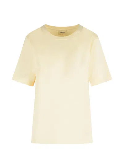 Khaite Allen Cream Silk T-shirt In Yellow