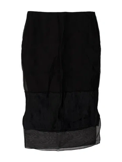 Pre-owned Khaite Alleta Long Skirt In Black