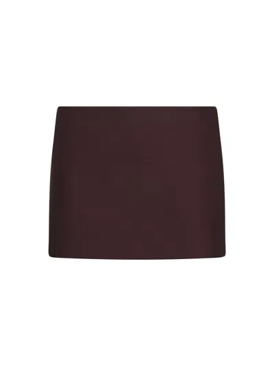 Khaite Almandine Silk And Wool Faille Jett Mini Skirt