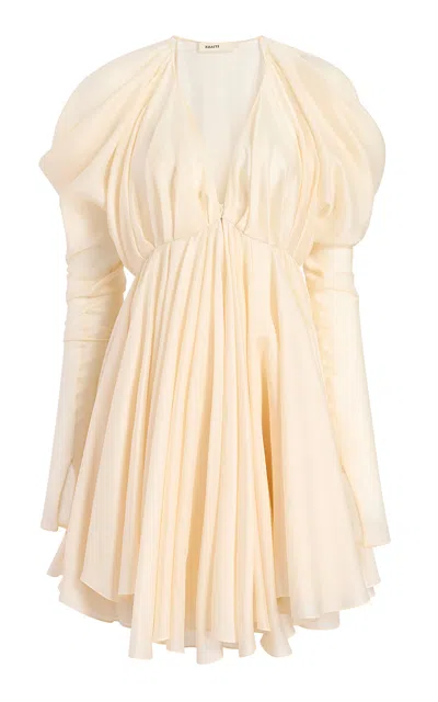 Khaite Amara Silk-blend Veil Mini Dress In Neutral
