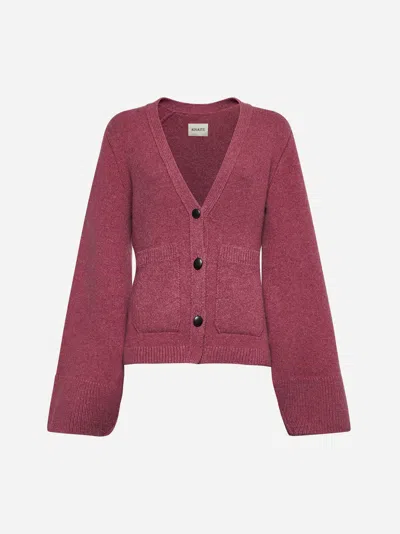 KHAITE AMARANTH CASHMERE SCARLET CARDIGAN