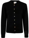 Khaite Brieta Merino Wool Blend Cardigan In Black