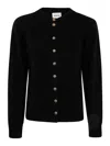 Khaite Brieta Merino Wool Blend Cardigan In Black