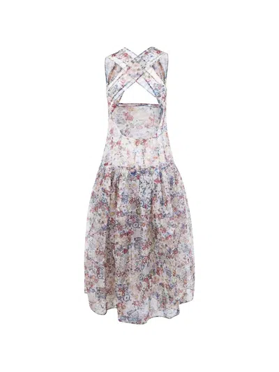 Khaite "amello" Midi Dress In Multi