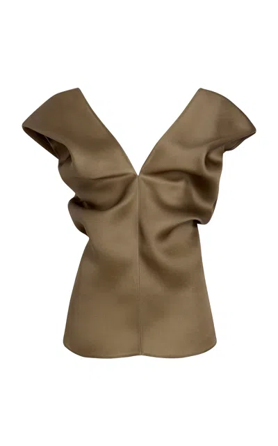 Khaite Ami Silk Organza Top In Bronze