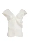 Khaite Ami Silk Organza Top In 168 - Chalk