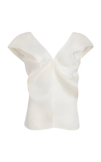 Khaite Ami Silk Organza Top In White