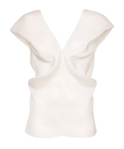 Khaite Ami Silk Top In White