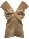 Khaite Ami Silk Organza Top In Brown