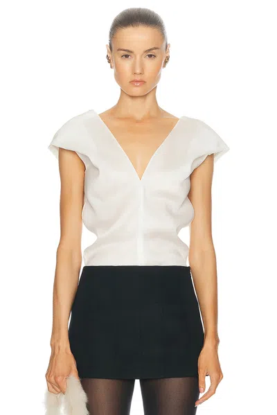 Khaite Ami Silk Organza Top In 168 - Chalk