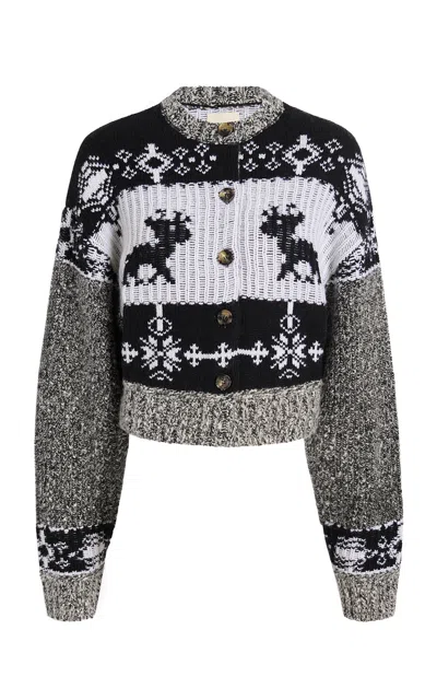 Khaite Amir Fairisle Cashmere-silk Cardigan