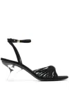 Khaite Amity Embellished Suede Sandals In Black